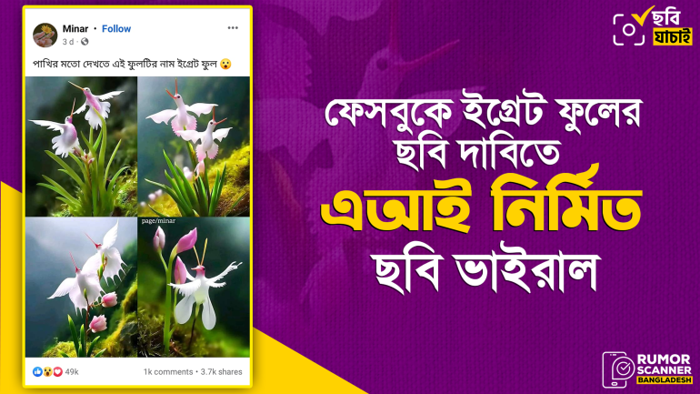 এআই দিয়ে তৈরি পাখি সদৃশ ফুলের ছবি সত্য দাবিতে ভাইরাল