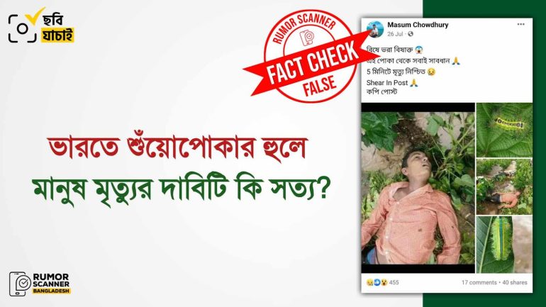 ভারতে শুঁয়োপোকার হুলে দুজনের মৃত্যুর দাবিটি সত্য নয় 
