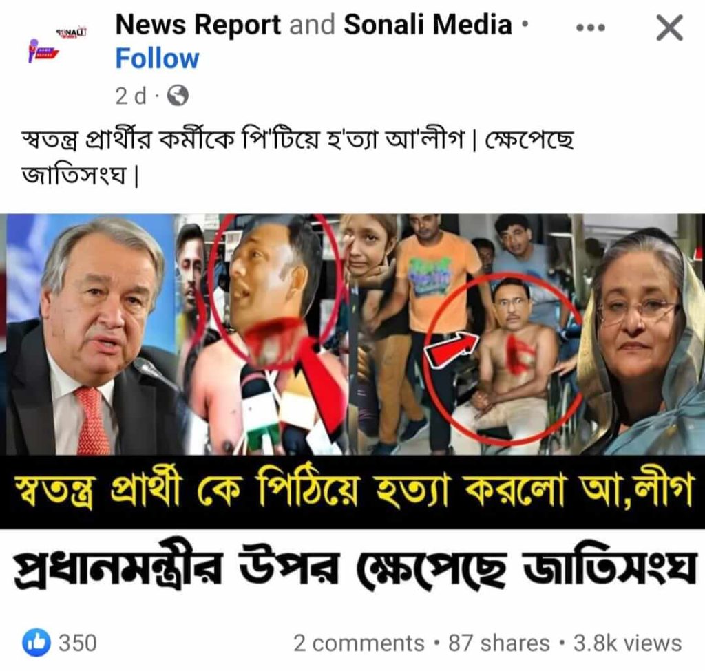 স্বতন্ত্র কোনো প্রার্থীকে নয়