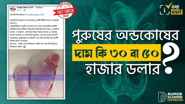 পুরুষের অণ্ডকোষের দাম ৩০ বা ৫০ হাজার ডলার নয় 